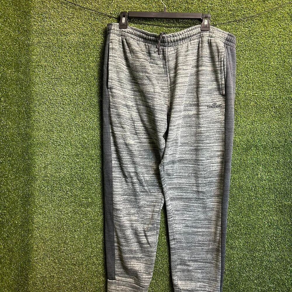 Spalding Men's Grey and Green Joggers-tracksuits